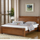 特价榆木床现代中式纯实木床2米大床箱体1.5双人床1.8可定做尺寸