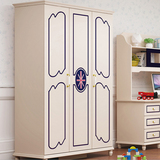 韩式儿童衣柜三门实木卧室衣柜推拉门现代简约整体衣柜组合储物柜