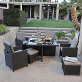创意省空间藤椅茶几五件套休闲阳台花园仿藤桌椅酒吧户外家具组合