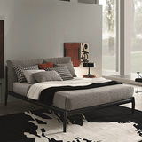 软床实木橡木1.5 1.8米双人床时尚大小户型婚床可拆洗布床胡桃木