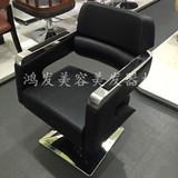 厂家直销新款高档双层背升降椅美发椅发廊不锈钢扶手剪发理发椅子