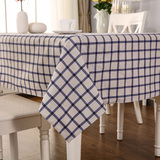 长方形格子桌布加厚棉麻家用台布正方形菜几布盖巾床头柜盖巾全盖