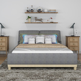 布艺床 日式简约现代双人床 卧室软布床家具宜家可拆洗小户型婚床