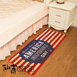 仙吉条纹红地毯美式米字旗个性潮流厨房床边长毯防滑怀旧进门脚垫