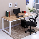 包邮宜家钢木电脑桌书桌时尚简约双人办公桌台式家用写字台可定制