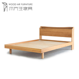 北欧实木床 1.8 1.5米床单双人床简约现代环保橡木成人设计师床