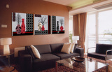 现代简约客厅装饰画三联画沙发背景墙壁画挂画卧室无框画欧式花瓶