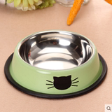 宠物用品食盆 猫粮餐具 泰迪狗狗饭盒不锈钢防滑碗 喝水吃饭两用