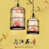 新中式鸟笼吊灯创意个性铁艺鸟笼灯仿古吧台过道茶室阳台餐厅灯具
