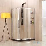 定制简易弧形淋浴房3C认证钢化玻璃洗澡间隔断屏风限时打折促销