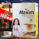 韩国进口食品金妍儿咖啡 Maxim麦馨白金咖啡速溶脱脂牛奶咖啡包邮