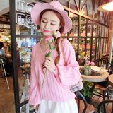 2016春装新款韩版宽松套头糖果色V领针织衫上衣纯色毛衣女装外套