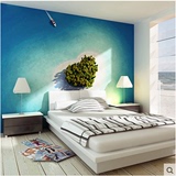 3d立体北欧宜家墙纸卧室客厅沙发电视背景墙壁画浪漫心形海岛壁画