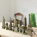 埃菲尔铁塔 欧式家居客厅装饰品摆件 世界名筑成品金属工艺模型