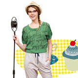 花溪◆虫系列专柜品牌折扣女装2016夏新款韩版套头字母短袖针织衫