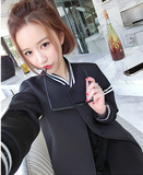 秋季新款韩版立领太空棉棒球服女宽松长袖卫衣夹克女士短外套开衫