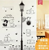 【天天特价】卡通可爱猫咪墙贴纸个性黑色墙壁背景装饰画花可移除