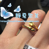 香港代购 六福珠宝黄金足金戒指 永恒之约花苞爱心戒指开口戒指