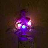 七彩LED小夜灯节能光控感应灯 卧室插电床头灯创意花婴儿喂奶壁灯
