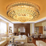 金色水晶灯圆形大气客厅灯欧式led吸顶灯简约现代卧室灯豪华餐厅