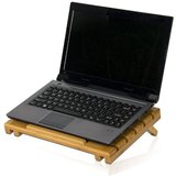慧乐家外贸正品欧式竹制办公桌面笔记本平板电脑增高散热托架底座