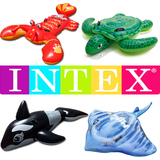 INTEX正品海龟鲨鱼儿童游泳玩具戏水充气水上动物坐骑游泳圈坐圈