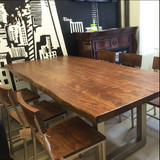 美式铁艺复古餐桌实木办公桌做旧LOFT家具设计师创意餐桌会议桌子