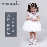 Tip Toey Joey/TTJ蝴蝶结公主鞋手工牛皮软底学步鞋魔术贴婴童鞋
