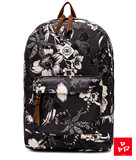 美国代购正品Obey Dark Orchid Backpack黑色花卉双肩包书包