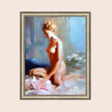 纯手绘人物人体艺术油画半裸美女酒店会所客厅卧室挂画
