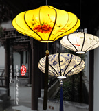 新中式吊灯客厅中国风手绘复古布艺灯笼酒店工程茶楼饭馆餐厅吊灯