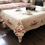欧式蕾丝镂空茶几桌布布艺田园长方形餐桌客厅圆桌桌布正方形台布