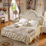 欧式床 实木环保公主新婚床 法式双人床 时尚真皮高箱床1.8米包邮