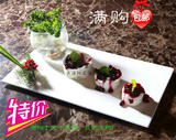 白色陶瓷餐具12寸长条平板平盘寿司托盘蛋糕甜品盘冷餐长方形盘子