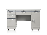 特价钢制办公桌1.2米铁皮电脑桌1.4米钢制电脑桌防火板铁皮办公桌