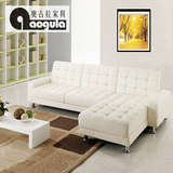 奥古拉 小户型沙发床 可折叠沙发床 日式简约双人皮艺沙发组合
