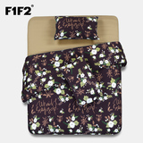 F1F2家纺 全棉磨毛四件套加厚秋冬季特价纯棉被套床单正品 时光