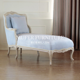 慕妃高端定制美式新古典实木布艺贵妃椅欧式客厅美人榻GC491