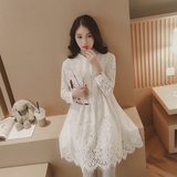 楚楚街蘑菇街美丽说2016春季通勤韩版单件新款春装女装修身连衣裙