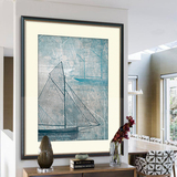 北欧创意帆船设计客厅装饰画简约三联画背景墙画卧室酒店挂画壁画