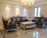 欧式沙发组合新古典真皮实木沙发酒店奢华别墅皮艺法式样板房家具