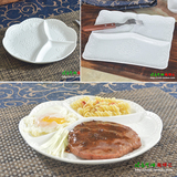 创意浮雕陶瓷餐盘分隔早餐盘分格餐盘三格盘适用西餐中餐拼盘子