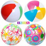 美国INTEX正品宝宝沙滩球彩色透明充气球儿童玩具戏水球充气汽球