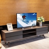 北欧小户型客厅电视机柜日式电视柜茶几组合胡桃实木现代简约地柜
