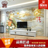 尊皇 现代中式电视瓷砖背景墙客厅沙发仿大理石纹3D雕刻影视墙砖