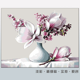 diy数字油画抽象花卉 现代简约客厅 百合 手绘大幅定制装饰画包邮