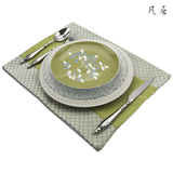 欧式美式法式田园西餐盘 样板房餐桌装饰摆件 树叶枝陶瓷西餐具
