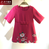 香港T100童装专柜正品代购2016春装新款女童玫瑰花连衣裙H1335403