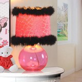 粉红色玻璃台灯可爱卧室床头灯欧式现代简约时尚创意儿童台灯