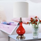 宜家卧室床头台灯 现代简约时尚创意灯具 温馨浪漫婚房台灯 红色